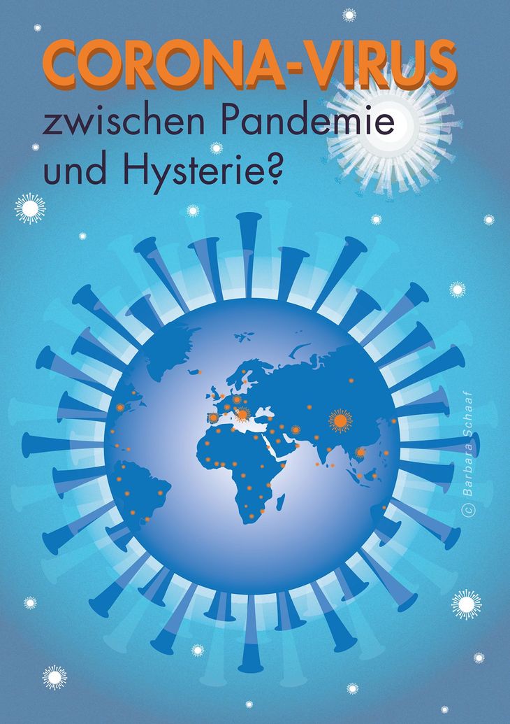 Plakat, titel, Editorial, Corona, Virus, Epidemie, Globus, Planet, Plakat, Infografik, illustration, Vektorgrafik, Erde, Weltkugel, Weltall, Steren, Universum
