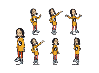 Charkterdesign, asiatisches Mädchen, Migrationshintergrund, Posen, Gefühle, online-Spiel, Animation, Figur