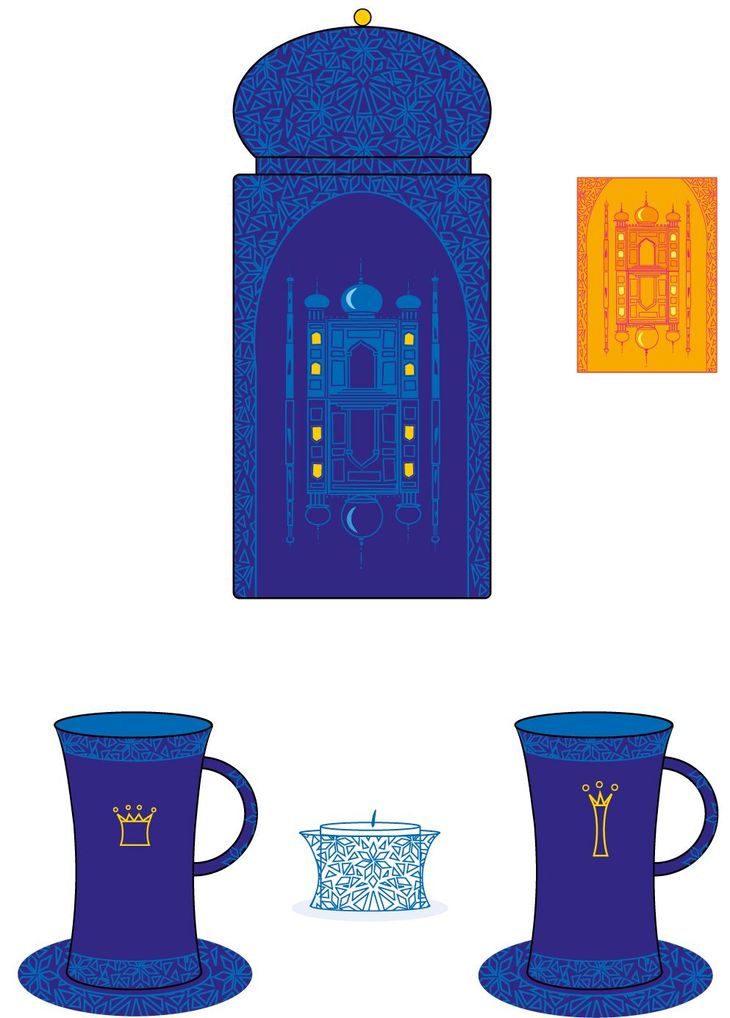 Krone, Taj Mahal, Interior, Porzelan, Teedose, Teetasse, Teelicht, Dekor, Lifestyle, Wohnambiente, Illustration, ornamentik, exotisch