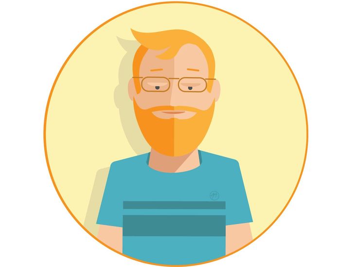 Mann, Business, Erklärfilm,Charakter, style, Vektorgrafik, modern, Bart, Brille, rote Haare