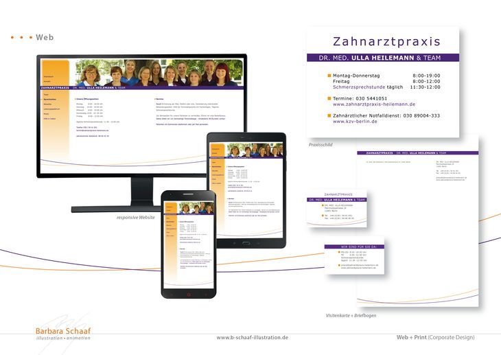 Web, Print, responsive, Website, Praxisschild, Corporate Design, Geschaeftsaustattung, Briefpapier, Visitenkarte